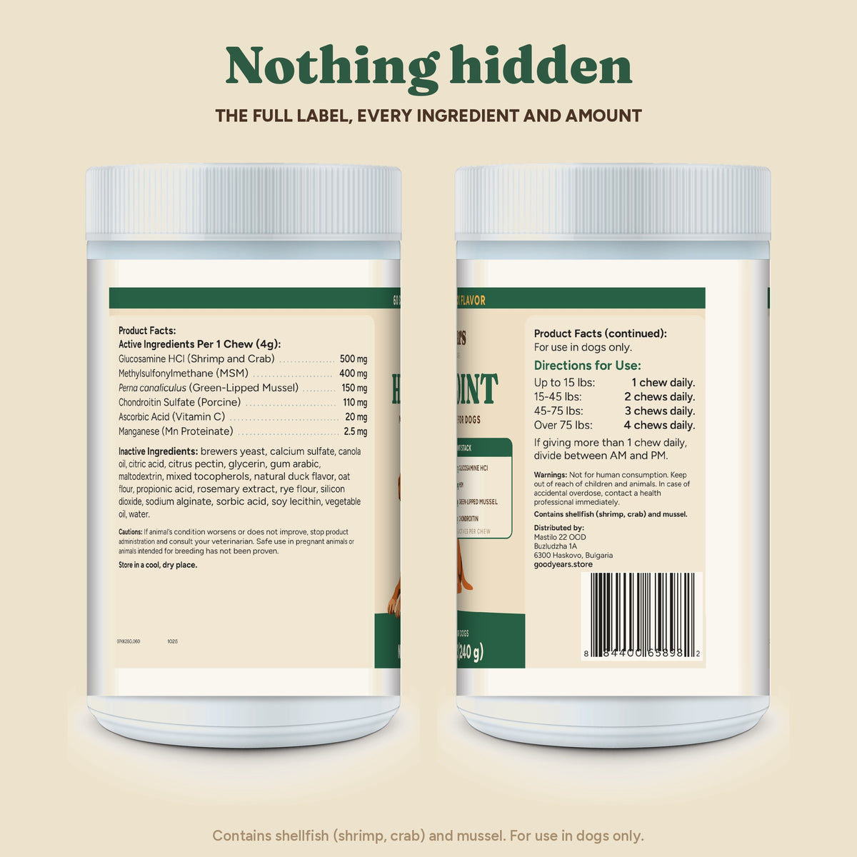Full label: product facts, directions and warnings